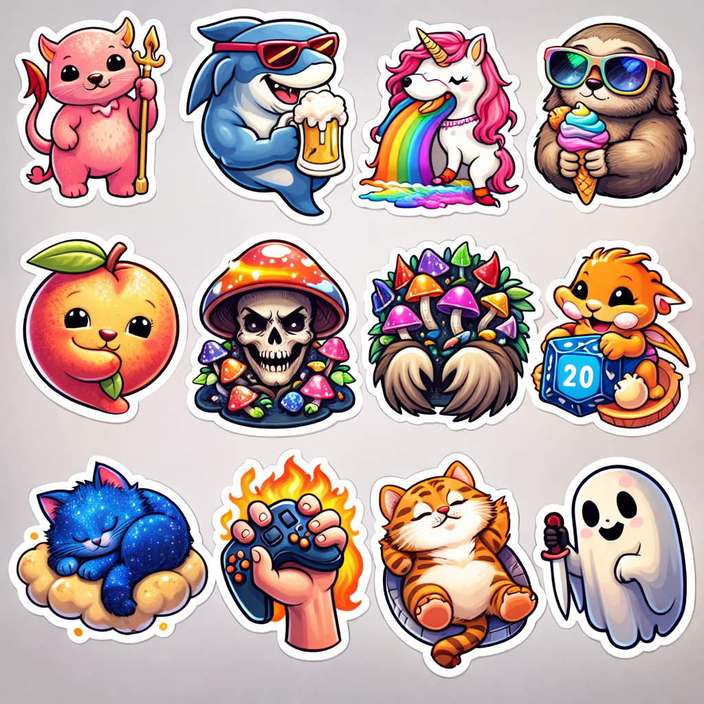 Cartoon Animal Stickers | Laminated, Water-Resistant Decals (10 Pack)